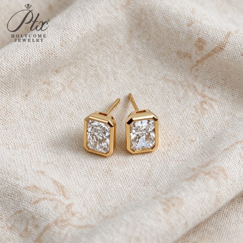 18k gold synthetic diamond pave rings